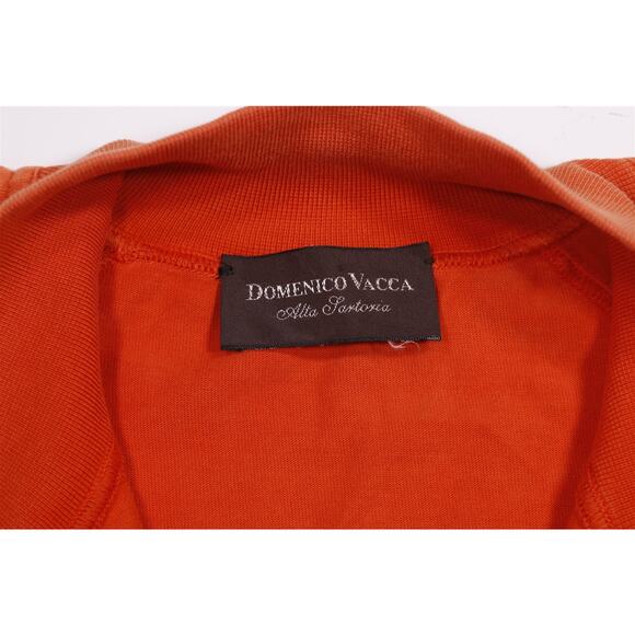 Domenico Vacca Orange Full Zip Cotton Sweater Cardigan Mens 48/XL - Picture 5 of 6